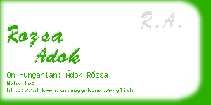 rozsa adok business card