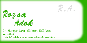 rozsa adok business card